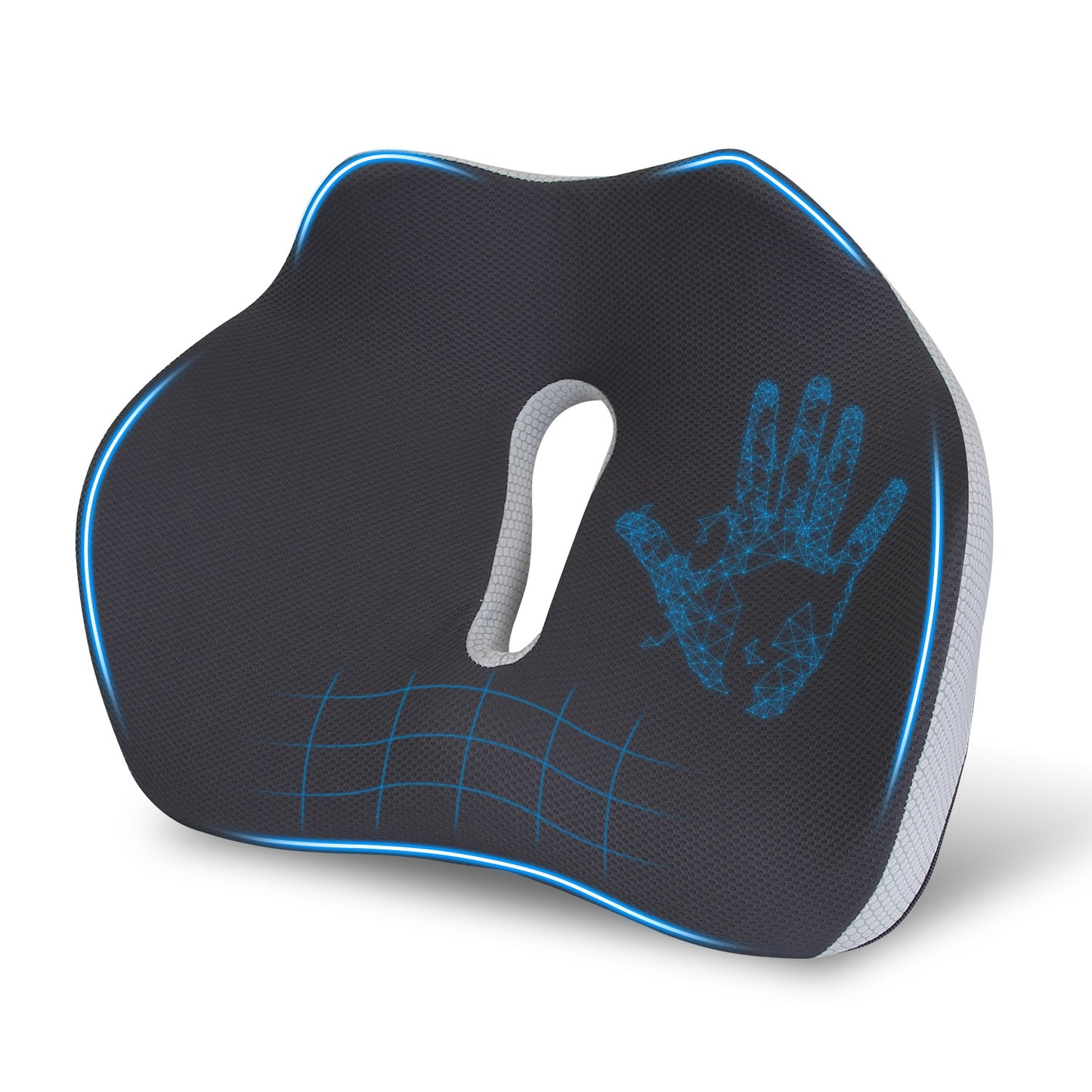 Memory Foam Seat Cushion Sciatica Pain Relief Cushion Pillow Seat Cushion with Machine Washable Cover for Home Office Car Wheelchair Airplane
