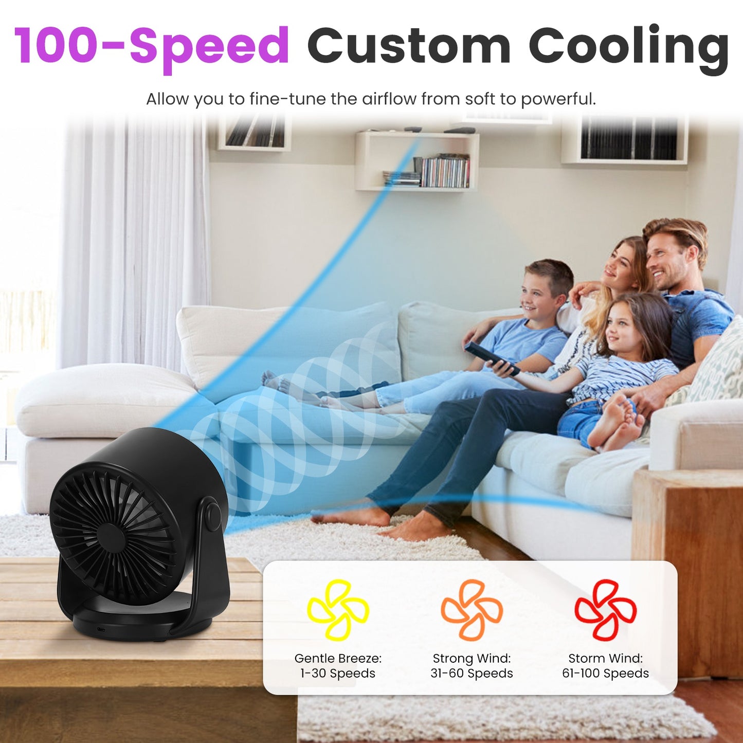 Desk Fan Battery Operated Wall Mounted Fan Rechargeable Mini Desk Fan With Tilting Angle For Home Office Travel