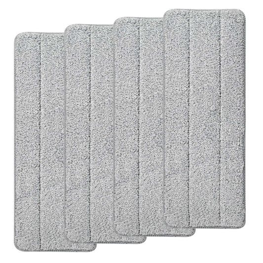4Pcs Microfiber Mop Pads Reusable Machine Washable Cloth Mop Flat Replacements Head 15.35x4.92in for Wet Dry Floor Cleaning