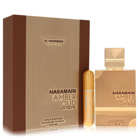 Al Haramain Amber Oud Gold Edition Extreme By Al Haramain Gift Set 3.4 Oz 3.4 Pure Perfume Spray + 0.34 Oz Refillable Spray For Women