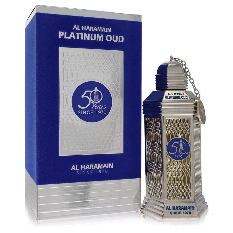 Al Haramain 50 Years Platinum Oud By Al Haramain Eau De Parfum Spray (Unisex) 3.3 Oz For Women