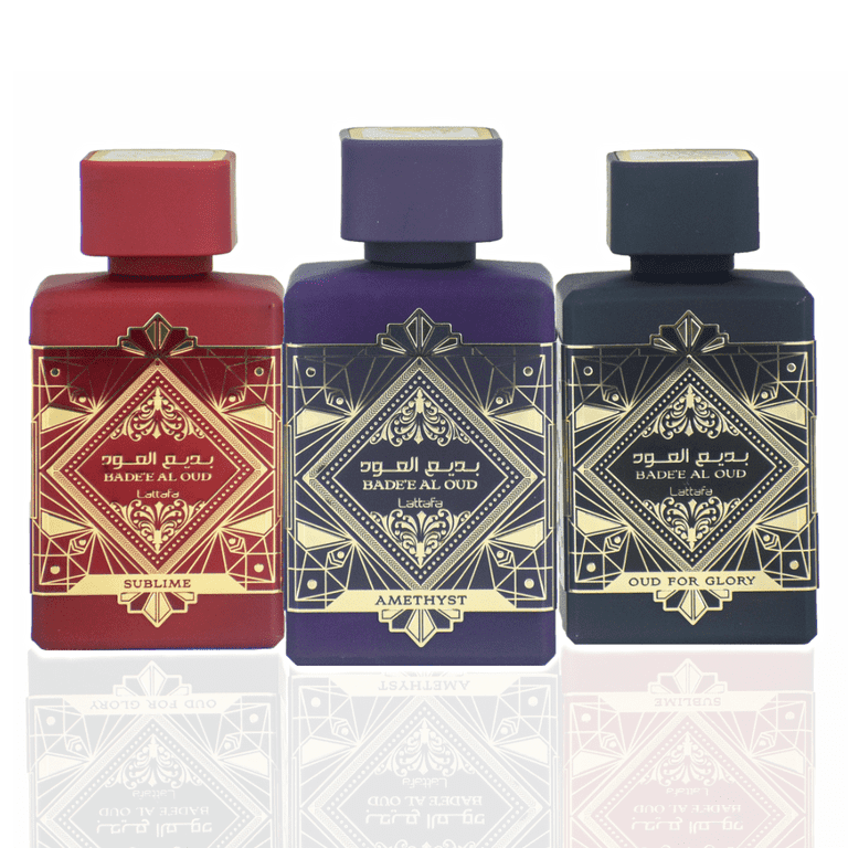 Lattafa Bade'E Al Oud 5 * 5 Ml Eau De Parfum Mini Set: Noble Blush + Sublime + Honor & Glory + Amethyst + Oud For Glory