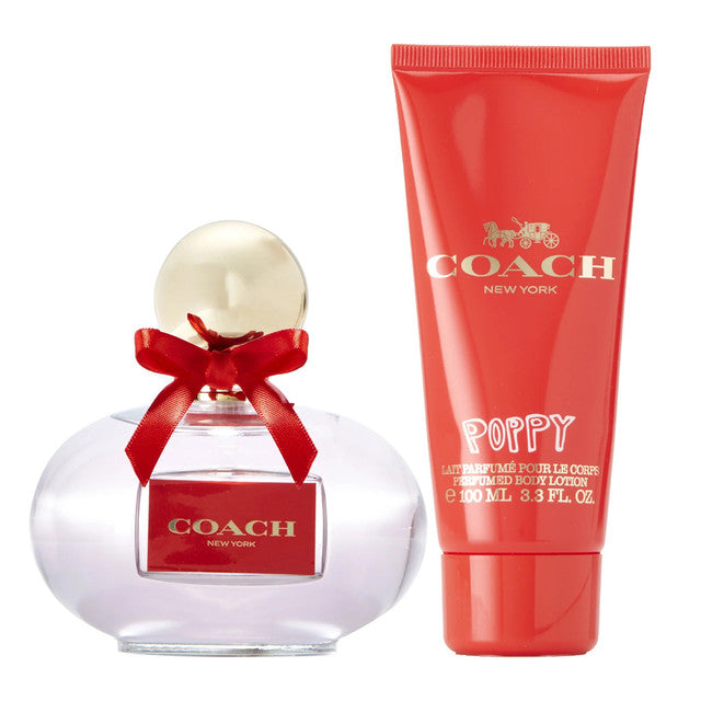 Coach Poppy 2 Pcs Set: 3.3 Eau De Parfum Spray + 3.3 Body Lotion (Travel)