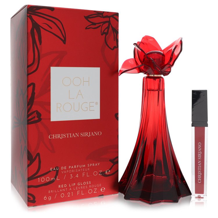 Christian Siriano Ooh La Rouge By Christian Siriano Eau De Parfum Spray + 0.21 Oz Red Lip Gloss 3.4 Oz For Women