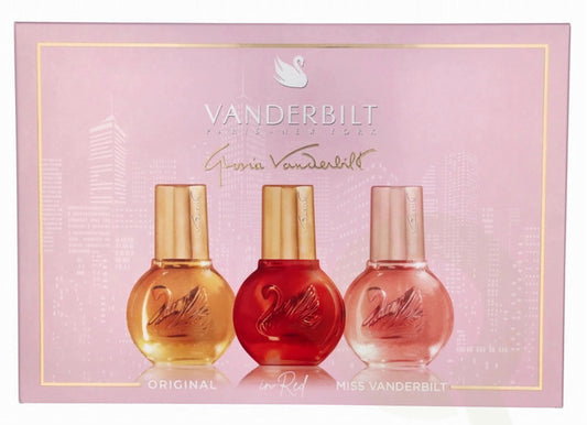 Gloria Vanderbilt 3 * 1 Oz Eau De Toilette Spray Set For Women: Original + Vanderbilt In Red + Miss Vanderbilt