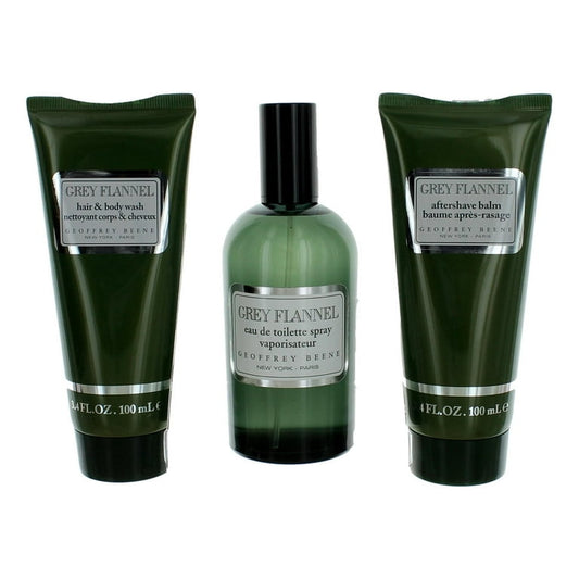 Grey Flannel 3 Pcs Set: 4 Oz Eau De Toilette Spray + 3.4 After Shave Balm + 3.4 Hair & Body Wash