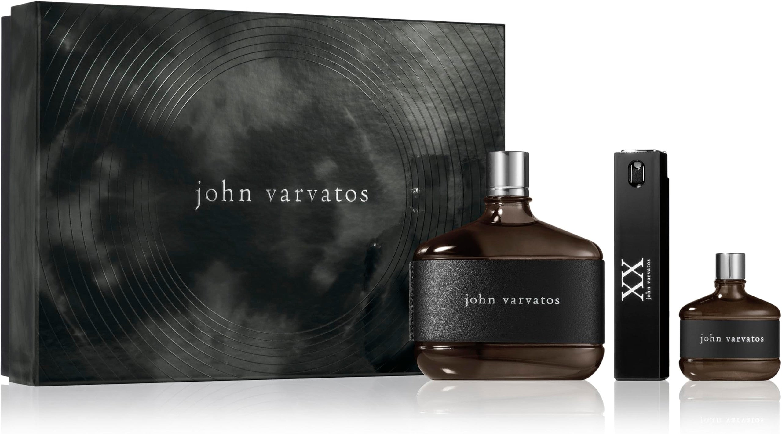 John Varvatos Heritage 3 Pcs Set For Men: 4.2 Eau De Toilette Spray + 0.57 Eau De Toilette Spray + 0.5 Eau De Toilette Mini