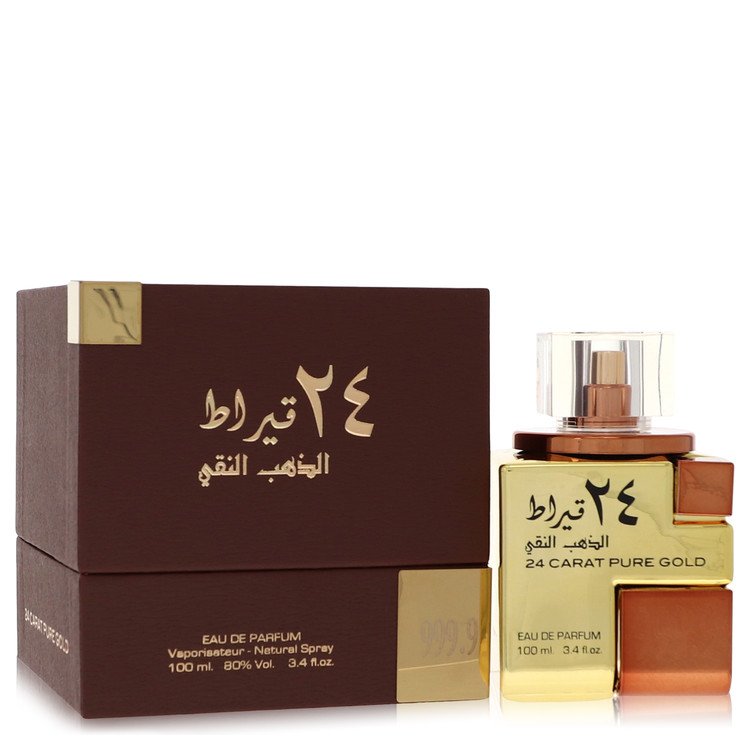 Lattafa 24 Carat Pure Gold By Lattafa Eau De Parfum Spray (Unisex) 3.4 Oz For Men