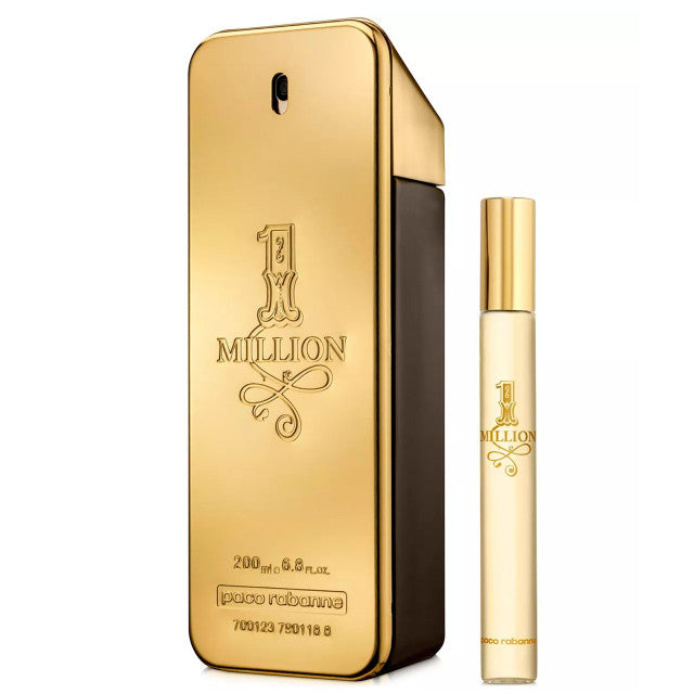 Paco Rabanne One Million 2 Pcs Set For Men: 3.4 Eau De Toilette Spray + 0.34 Eau De Toilette Spray