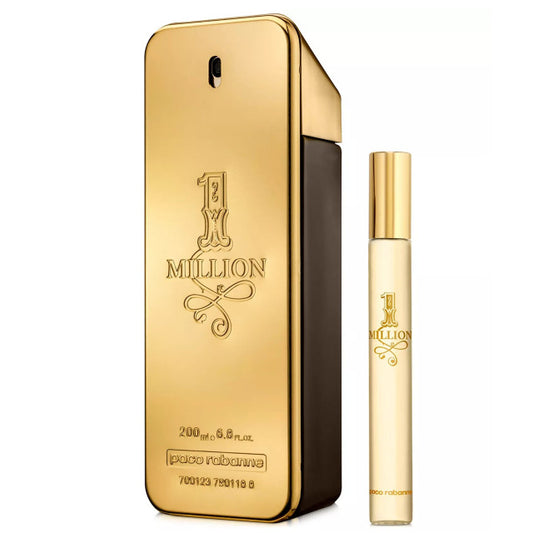 Paco Rabanne One Million 2 Pcs Set For Men: 3.4 Eau De Toilette Spray + 0.34 Eau De Toilette Spray