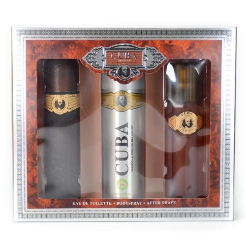Cuba Gold 3 Pcs. Gift Set: 3.4 Fl.Oz. EDT Spray 3.4 Fl.Oz. Aftershave And 6.8 Deodorant For Men