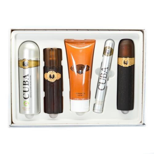 Cuba Gold By Fragluxe Gift Set -- 3.3 Oz Eau De Toilette Spray + 3.3 Oz After Shave Spray + 6.7 Oz Body Deodorant Spray + 6.7 Oz Shower Gel + 1.17 Oz EDT Spray For Men