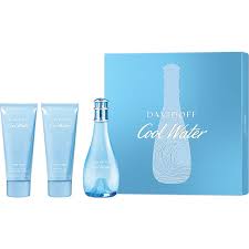 Davidoff Cool Water 3 Pcs. Gift Set: 3.4 Fl.Oz. EDT Spray 2.5 Fl.Oz. Body Lotion And 2.5 Shower Gel For Women