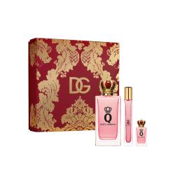 Q By Dolce & Gabbana 3 Pcs. Gift Set: 3.4 Fl.Oz. EDP 0.34Oz Travel Spray + 0.17 Mini Bottle For Women