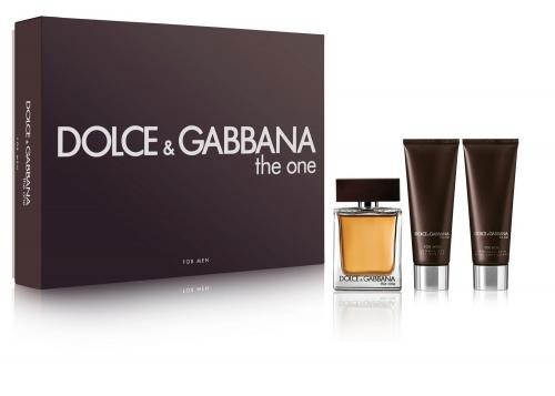 Dolce & Gabbana The One 3 Pcs. Gift Set: 3.4 Fl.Oz. EDT Spray 1.4 Fl.Oz. Aftershave Balm And 1.7 Fl.Oz. Shower Gel For Men