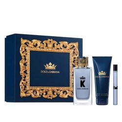 K By Dolce & Gabbana 3 Pcs. Gift Set: 3.3Oz EDT Spray 1.6Oz After Shave Balm 10Ml EDT For Men