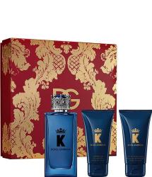 K By Dolce & Gabbana 3 Pcs. Gift Set: 3.3Oz EDP Spray 1.6Oz After Shave Balm 16Oz. Gel For Men