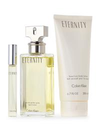 Eternity Gift Set 3Pcs. Includes 3.3 Fl. Oz. Eau De Parfum Spray 3.3 Oz. Body Lotion 10Ml EDP Spray For Women