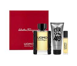 Uomo By Salvatore Ferragamo 3 Pcs. Set: 3.4Oz EDT Spray 3.4Oz Shampoo And Shower Gel3.4Oz After Shave For Men