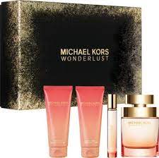 Michael Kors Wonderlust 4 Pcs. Gift Set: 3.4Oz EDP 3.4Oz Body Lotion 3.4Oz. Gel 10Ml EDP For Women