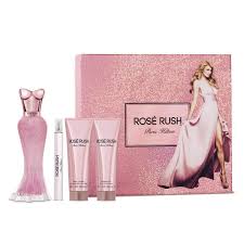 Paris Hilton Rose Rush 4 Pcs. Gift Set: 3.4 Fl.Oz. EDT 3.0 Fl.Oz. Shower Gel 3.0 Fl.Oz. Body Lotion And .3 Fl.Oz. EDT For Women. By Parlux