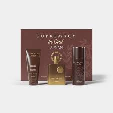 Afnan Supremacy In Oud Luxury Collection 3 Pcs. Set: 3.4 Oz. Extrait De Parfum 2.5Oz. Deodorant 5Oz. Gel For Men