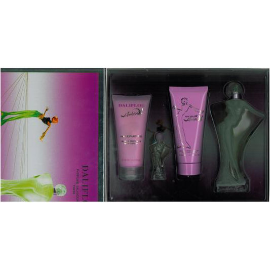 Salvador Dali Dalifor 3 Pcs. Gift Set: 3.4 Fl.Oz. EDT Spray 3.4 Fl.Oz. Body Lotion And 3.4 Fl.Oz. Shower Gel For Women.