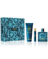 Eros 3 Pcs. Gift Set: 100Ml EDP 150Ml Gel 10Ml Travel Spray For Men