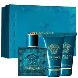 Versace Eros 3Pcs Gift Set:1.7 Fl. Oz. Eau De Toilette Spray 1.7Oz. Gel 1.7Oz. Balm Men