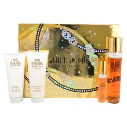 White Diamond 4 Pcs. Gift Set: 3.3 Fl.Oz. EDT Spray 3.3 Fl.Oz. Shower Gel 3.3 Fl.Oz. Body Lotion And .3 Fl.Oz. EDT Spray For Women.Elizabeth Taylor