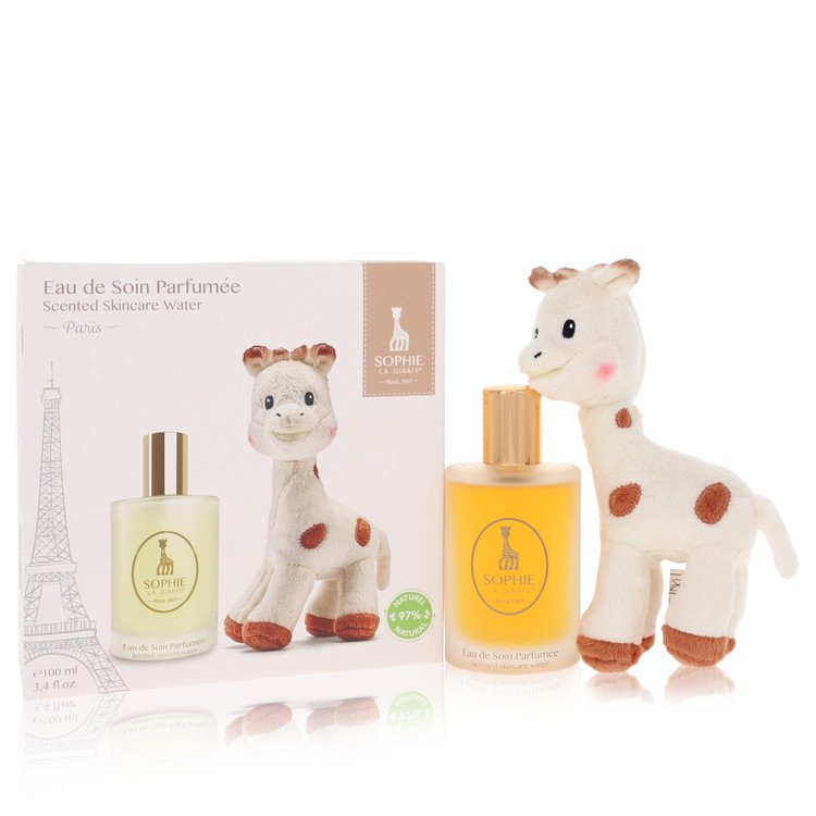 Sophie La Girafe Eau De Soin Parfumee By Sophie La Girafe Gift Set 3.4 Oz Scented Skincare Water (Alcohol-Free) + 1 Sophie La Girafe Soft Toy For Women