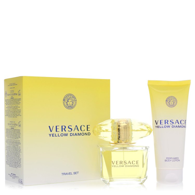 Versace Yellow Diamond By Versace Gift Set 3 Oz Eau De Toilette Spray + 3.4 Oz Body Lotion For Women