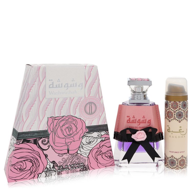 Washwashah By Lattafa Eau De Parfum Spray Plus 1.7 Oz Deodorant 3.4 Oz For Women