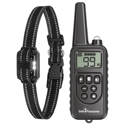 Dog Training Collar with Remote Rechargeable Dog Training Collar IP68 Waterproof with 4 Training Modes 3 Channels for Medium and Small Dogs