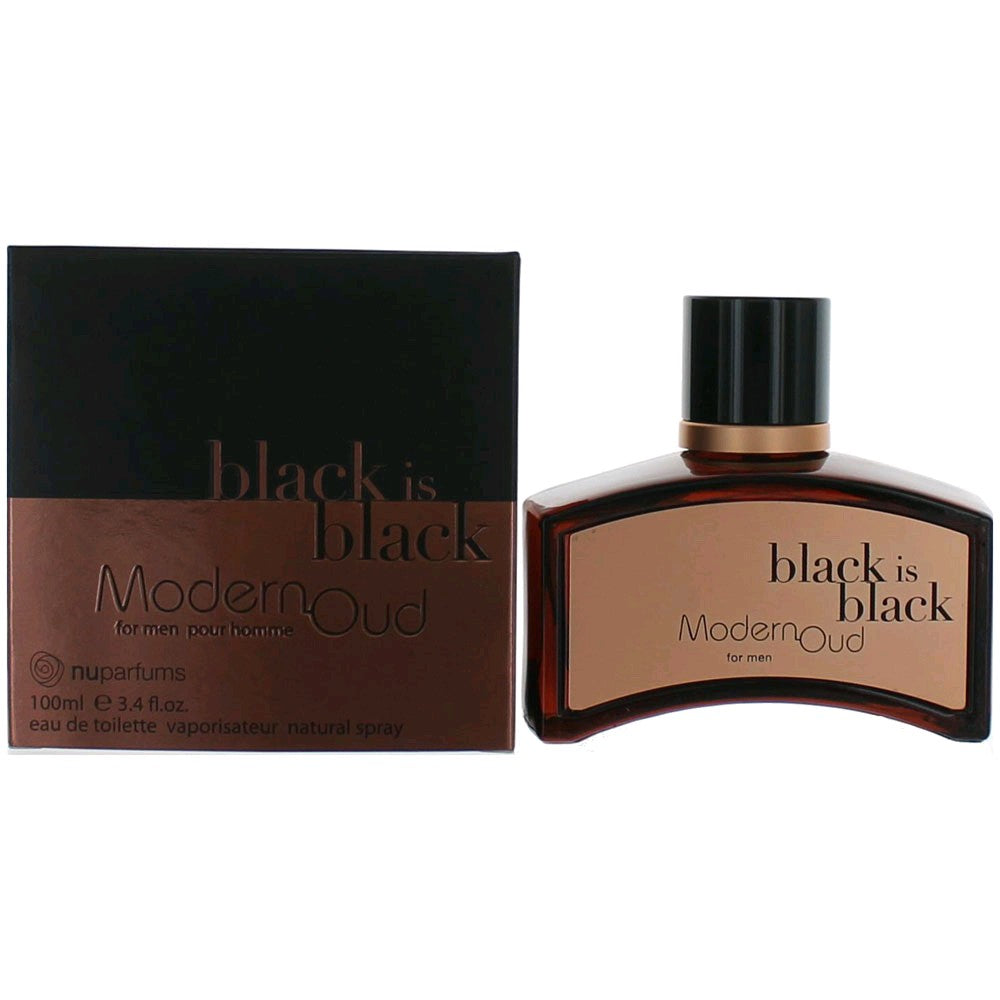 Black Is Black Modern Oud By Nu Parfums Eau De Toilette Spray 3.4 Oz For Men