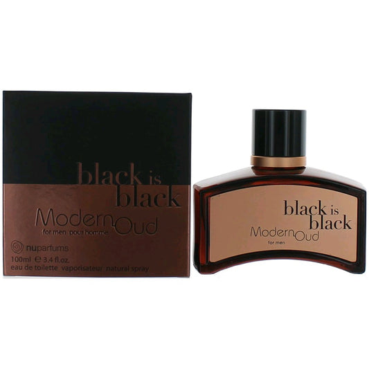 Black Is Black Modern Oud By Nu Parfums Eau De Toilette Spray 3.4 Oz For Men