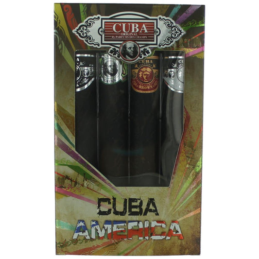 Cuba America, 4 Piece Gift Set Men With Black, Grey, Green & Brown