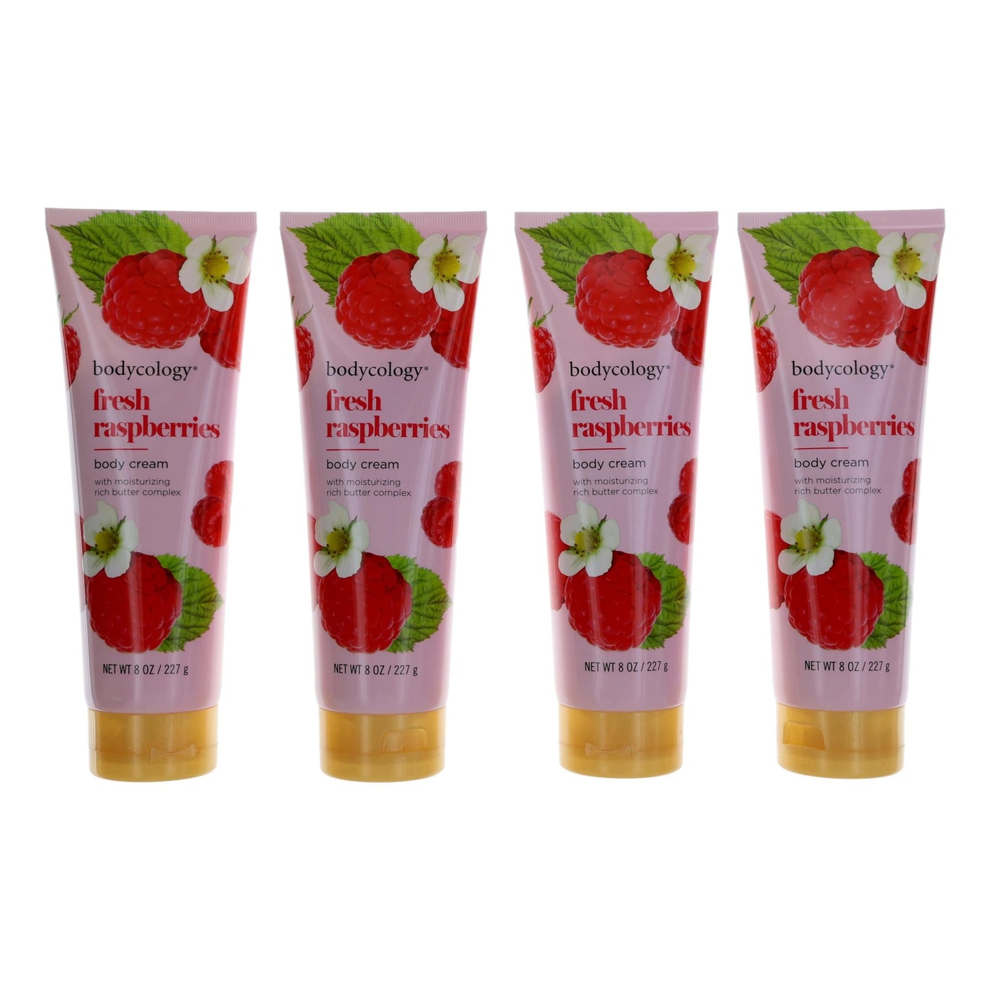 Fresh Raspberries, 4 Pack 8Oz Moisturizing Body Cream Women