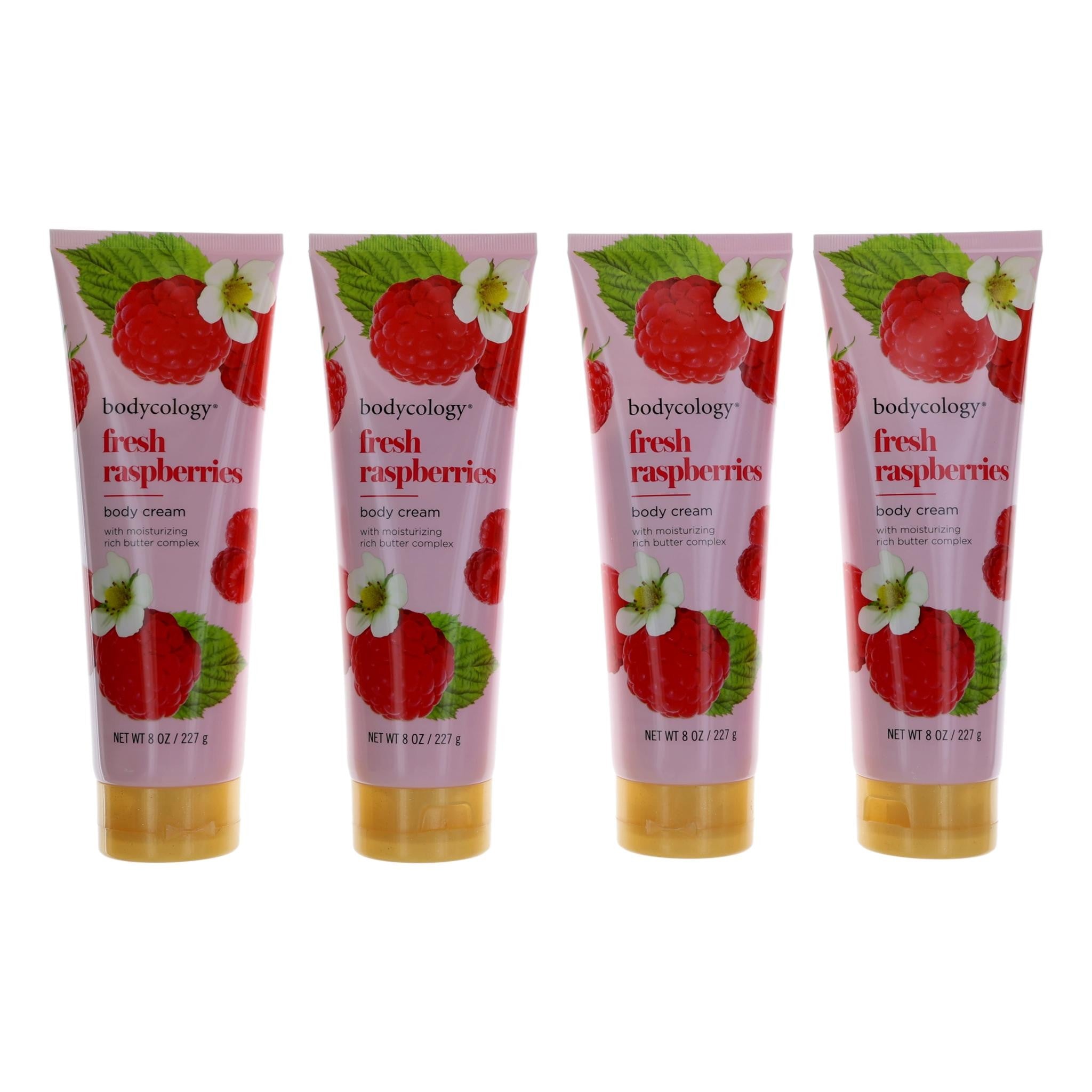 Fresh Raspberries, 4 Pack 8Oz Moisturizing Body Cream Women