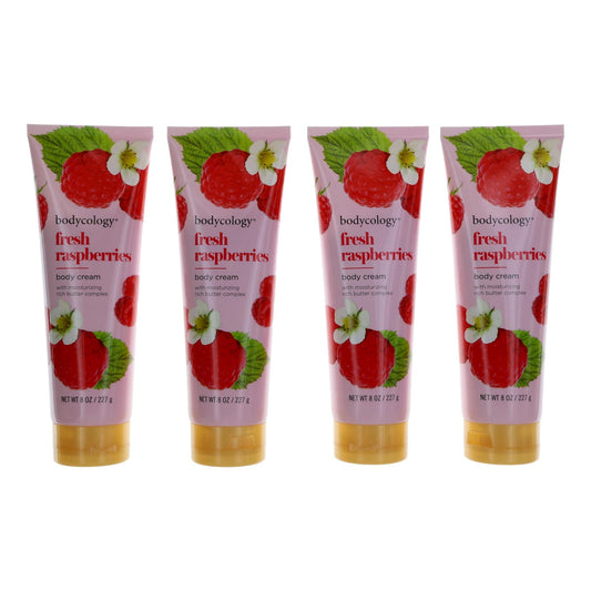 Fresh Raspberries, 4 Pack 8Oz Moisturizing Body Cream Women