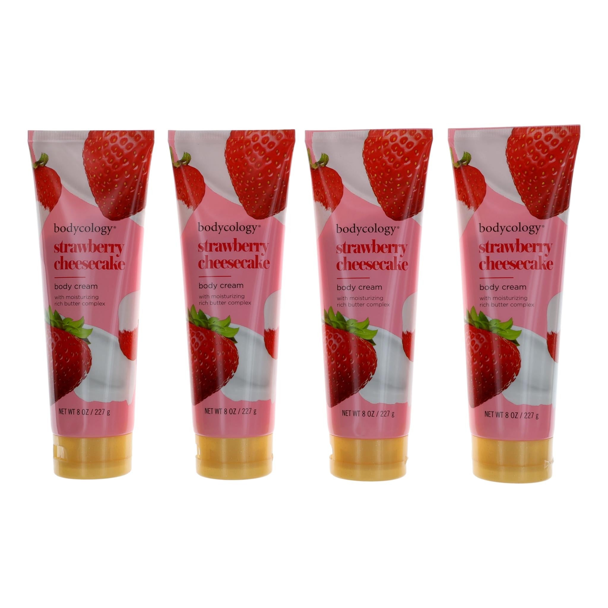 Strawberry Cheesecake, 4 Pack 8Oz Moisturizing Body Cream Women