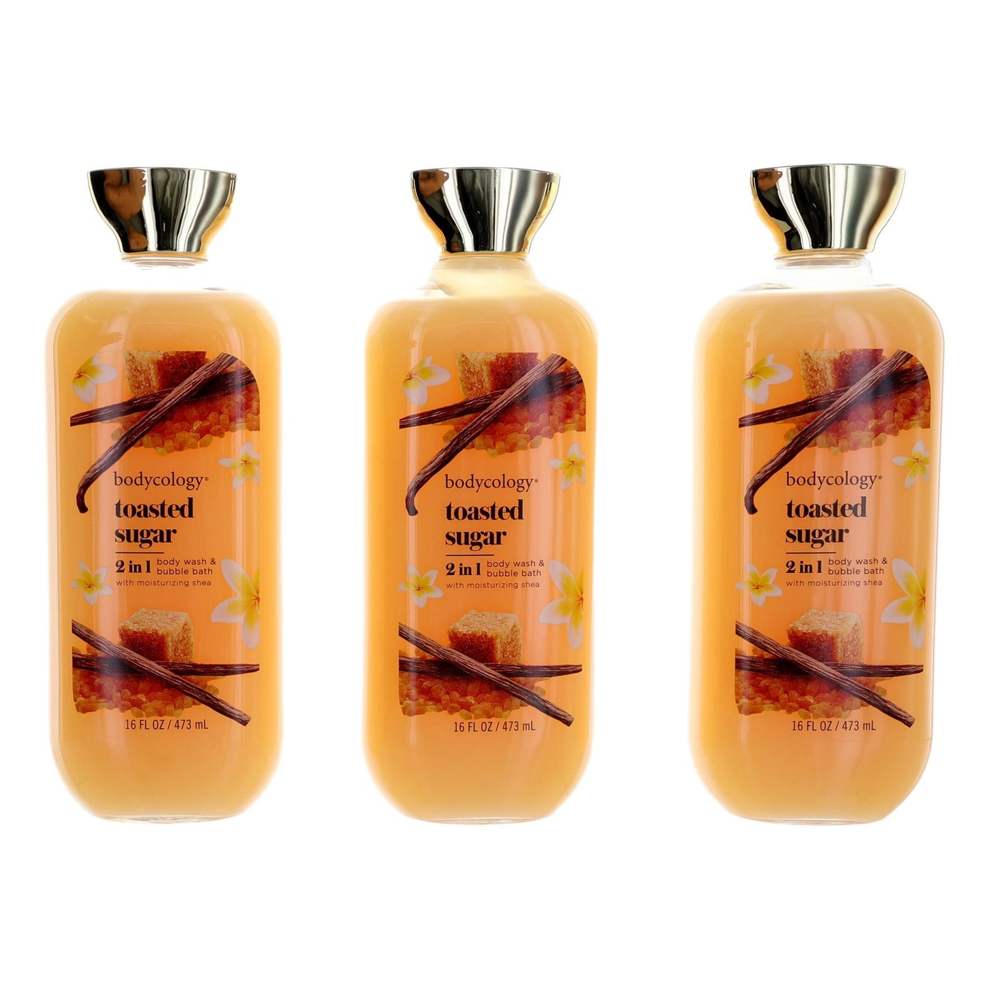 Toasted Sugar, 3 Pack 16Oz 2 In 1 Body Wash & Bubble Bath Women