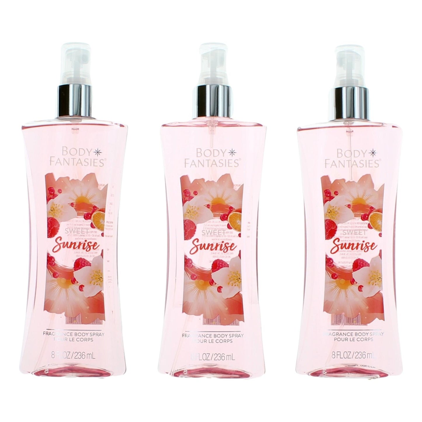 Sweet Sunrise Fantasy By Body Fantasies, 3 Pack 8Oz Fragrance Body Spray Women