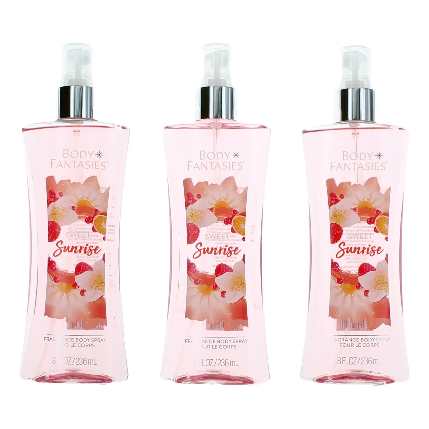 Sweet Sunrise Fantasy By Body Fantasies, 3 Pack 8Oz Fragrance Body Spray Women