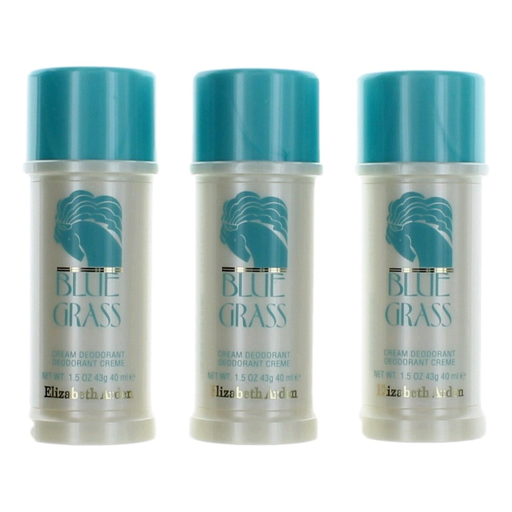 Blue Grass, 3X1.5Oz (4.5Oz Total) Cream Deodorant Women