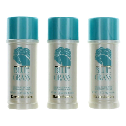 Blue Grass, 3X1.5Oz (4.5Oz Total) Cream Deodorant Women