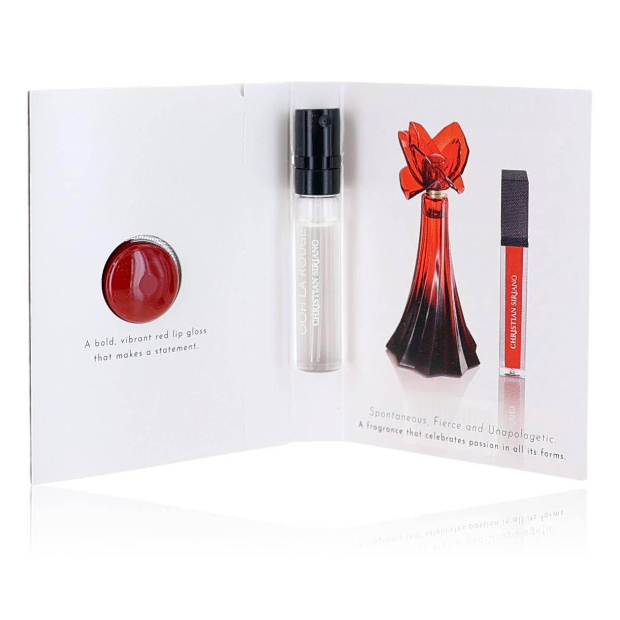 Ooh La Rouge By Christian Siriano, 0.06Oz EDP Spray Women Sample With Lip Gloss