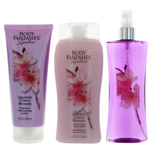 Japanese Cherry Blossom By Body Fantasies, 3 Piece Set For Women