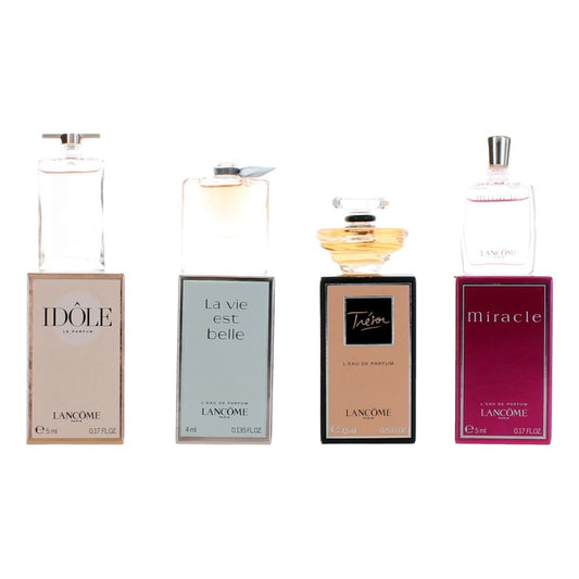 Lancome 4 Pcs. Gift Set: Tresor 7.5Ml EDP + Idole 5Ml EDP + La Vie Est Belle 4Ml EDP + Miracle 5Ml EDP (Individually Boxed) For Women