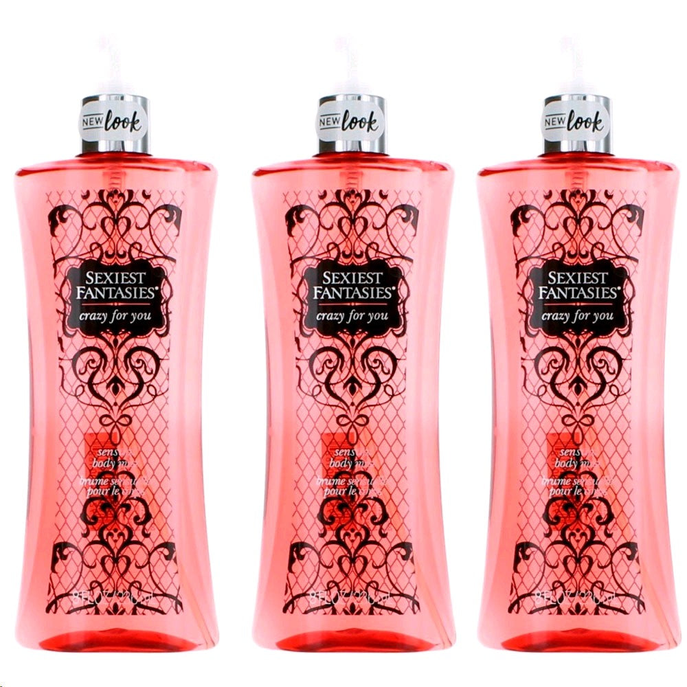 Sexiest Fantasies Crazy For You, 3 Pack 8Oz Body Mist Women